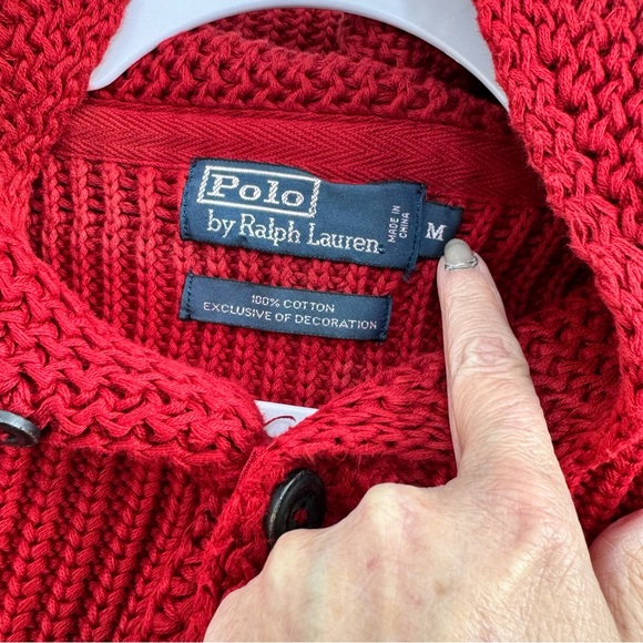 Polo Ralph Lauren cable knit shawl sweater - Picture 8 of 9